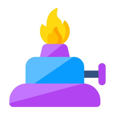 Conceptual flat design icon of bunsen burner 