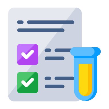 Conceptual flat design icon of experiment list 