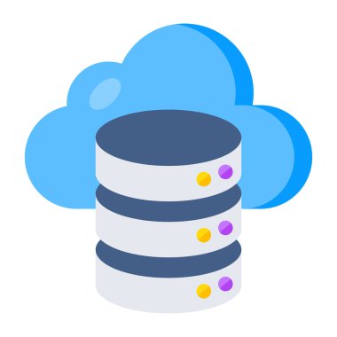 Trendy design icon of cloud database 
