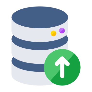 Colored design icon of database upload 