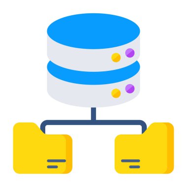 Flat design icon of database connection 