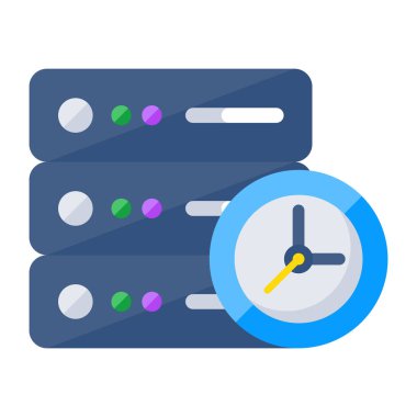 Conceptualizing flat design icon of server backup 