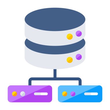 Flat design icon of database connection 