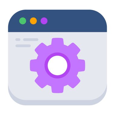 Conceptual flat design icon of web development 