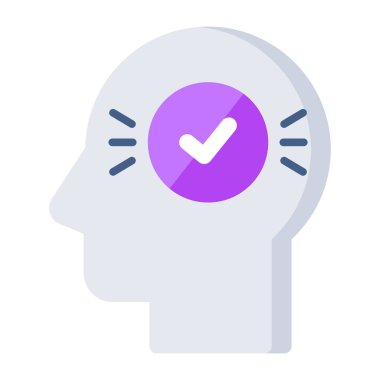 Editable design icon of verified mind
