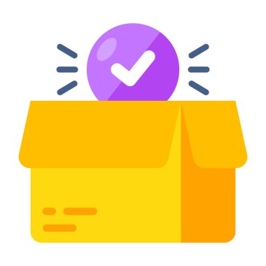Premium download icon of verified package 