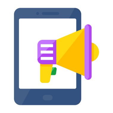 Trendy design icon of mobile promotion 