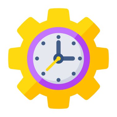 Zaman yönetiminin vektör tasarımı, vites içindeki saat