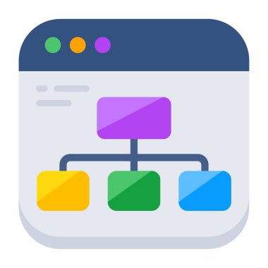 Concept flat design icon of web hierarchy