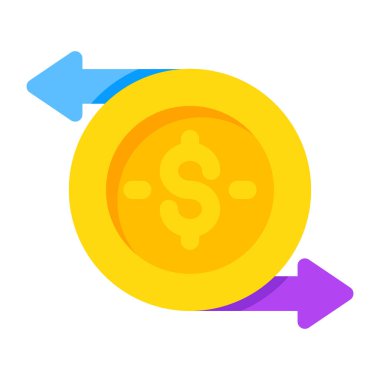 Colored design icon of money rotation 