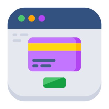A unique design icon of online card payment 