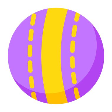 Editable design icon of cricket ball 