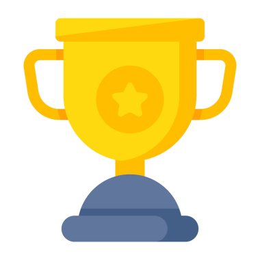 Flat design icon of star trophy cup
