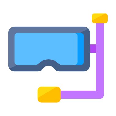 Gözlüklü oksijen borusu, şnorkelli maske ikonu