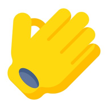 A hand covering icon, flat design of glove