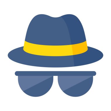 Mysterious person icon, spy editable vector 