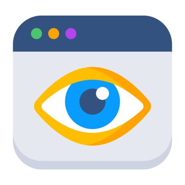 Eye on web page, icon of web monitoring