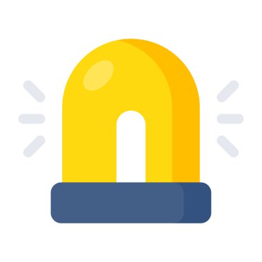 Dönen kırmızı ışık simgesi, sirenin vektör tasarımı