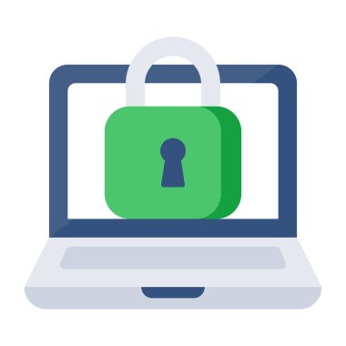 Flat design icon of locked system access 