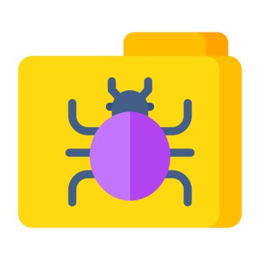 Infected folder icon, editable vector 