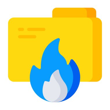 Modern design icon of folder burning 