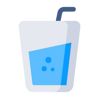 Gazlı içeceğin düz tasarım ikonu  