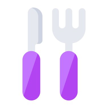 Fork and knife, concept of tableware icon.