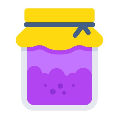 Conceptualizing flat design icon of jam bottle 