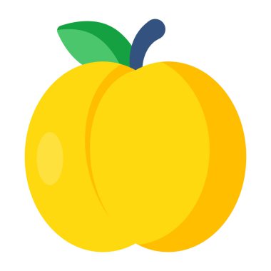 A flat design icon of peach fruit 