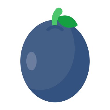 A trendy design icon of plum fruit 