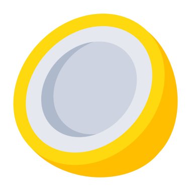 Vector design of half coconut 