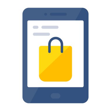 Mobil alışverişin modern tasarım simgesi