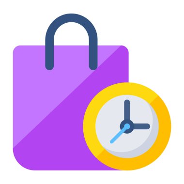 Trendy vector design of shopping time 