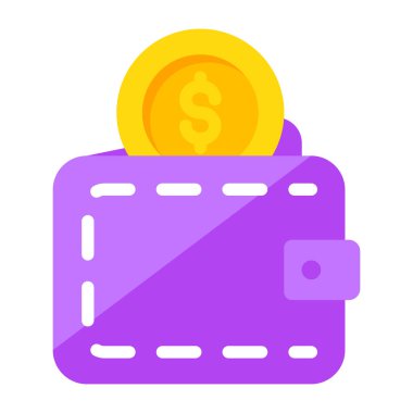 Not simgesi, cüzdanın vektör tasarımı