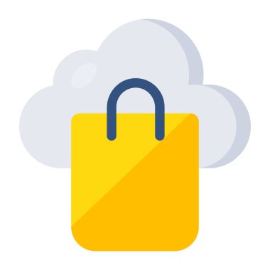 An editable design icon of cloud bag 