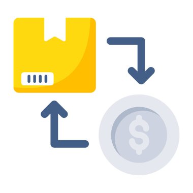 Conceptual flat design icon of cash on delivery or cod
