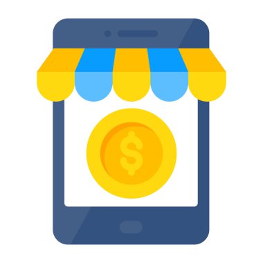 Premium download icon of mobile shop