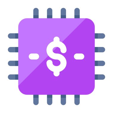 An editable design icon of financial processor
