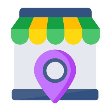 Shop location icon, editable vector 
