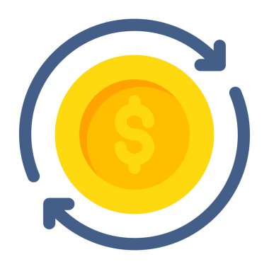 Colored design icon of money rotation 