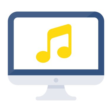 Editable design icon of online music  