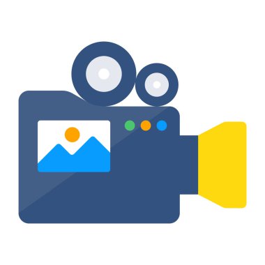 Colored design icon of video camera 