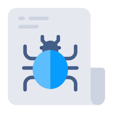 Conceptual flat design icon of infected document 