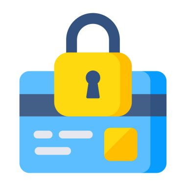 Kilitli ATM kartının eşsiz tasarım simgesi