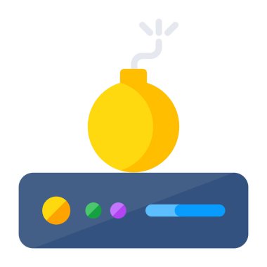 Cyber bomb icon, editable flat icon