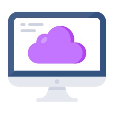 Premium download icon of cloud computer
