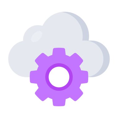 Conceptual flat design icon of cloud setting