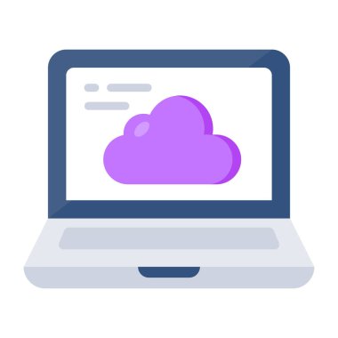 Premium download icon of cloud laptop 