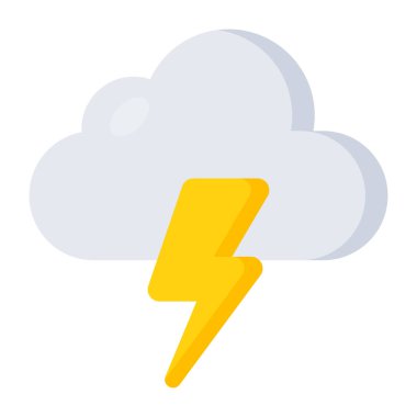 A flat design icon of cloud power 