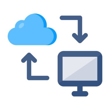 Premium download icon of cloud computer